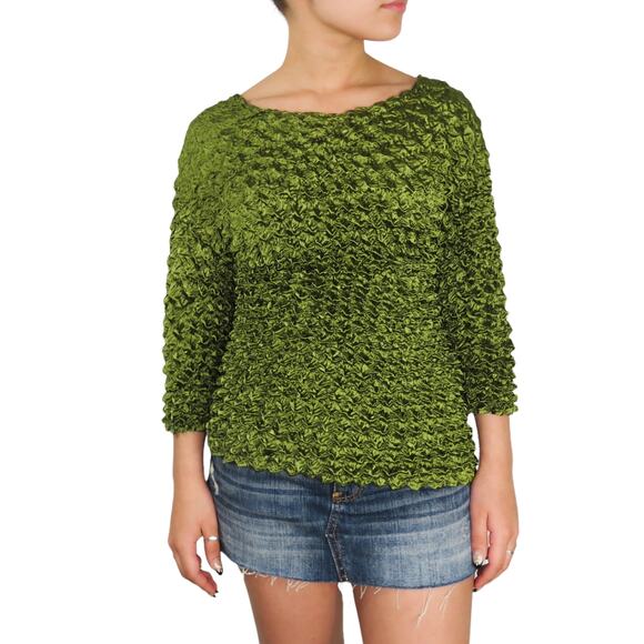 90s Magic Scarf Green Popcorn Shirt Retro One Size Small Medium Large - Picture 1 of 6